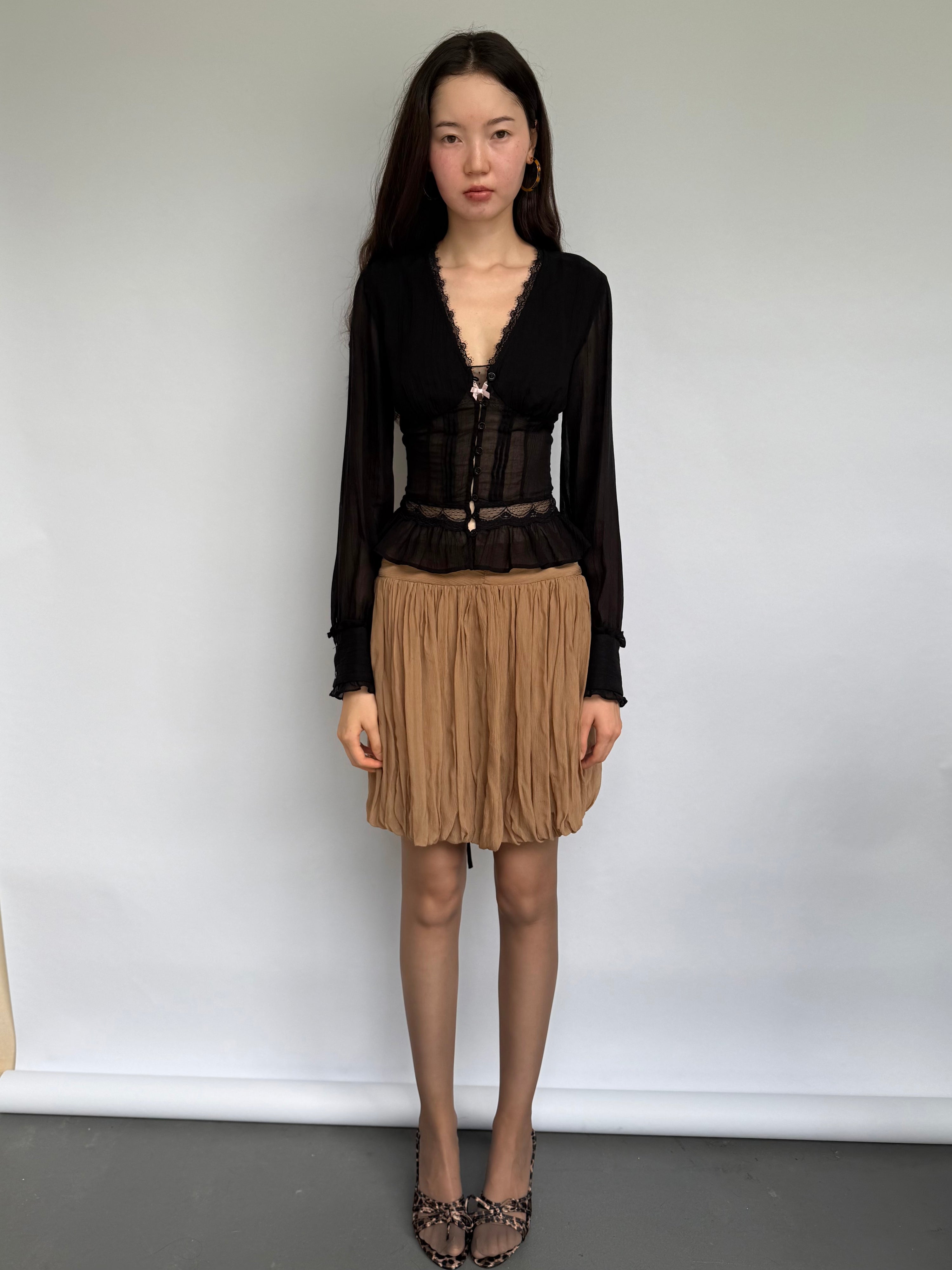 High-Waist Tulip A-Line Skirt