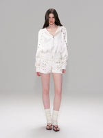Satin Hoodie Shorts Set