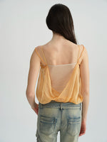 Orange Yellow Sheer Layered Blouse