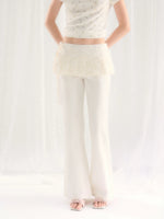 White Sequin Detachable Pants Set
