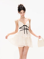 Chiffon Bow Mini Dress