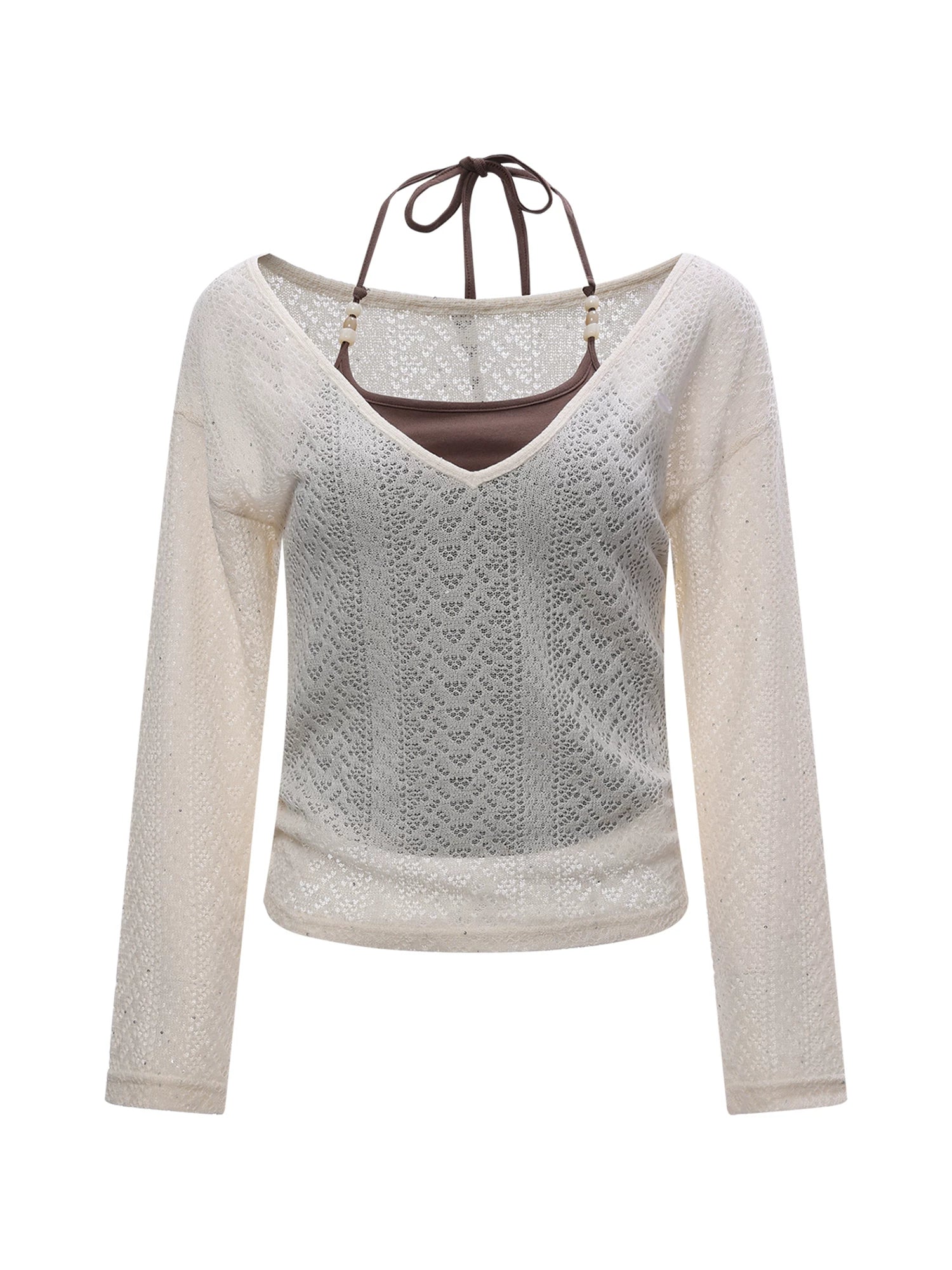 Beaded Cami Knit Set