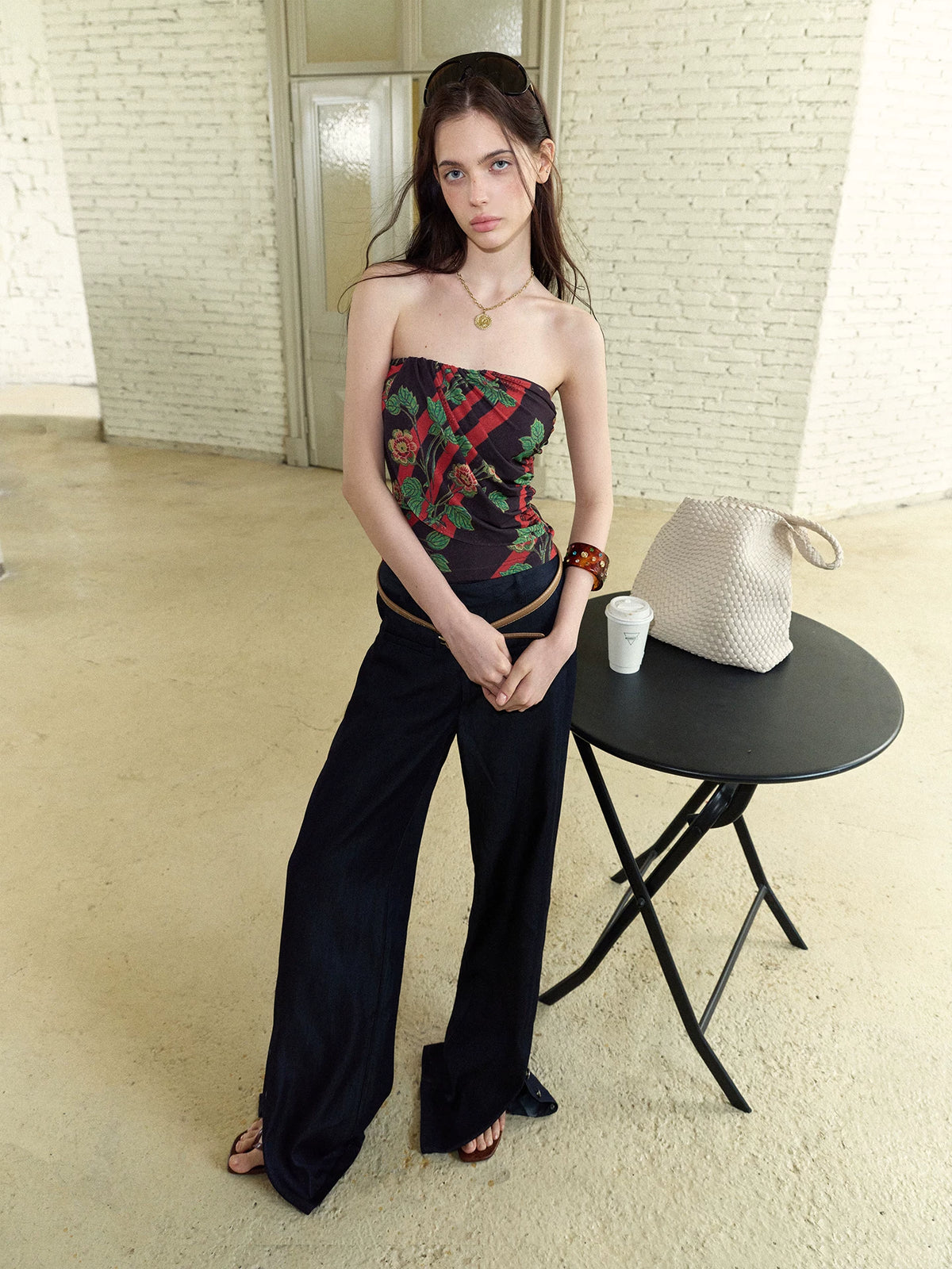 Halter Denim Top &amp; Pants Set