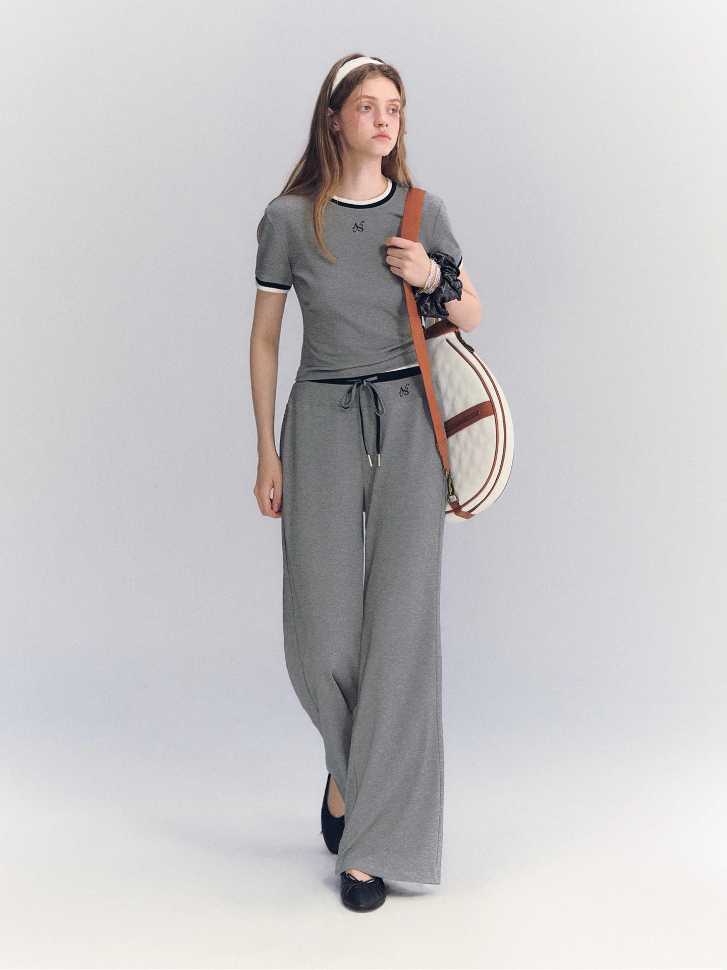 Contrast Trim Pants Set