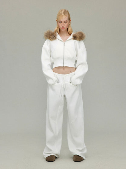 Detachable Fur Collar Hoodie Jacket