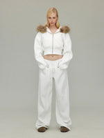 Detachable Fur Collar Hoodie Jacket