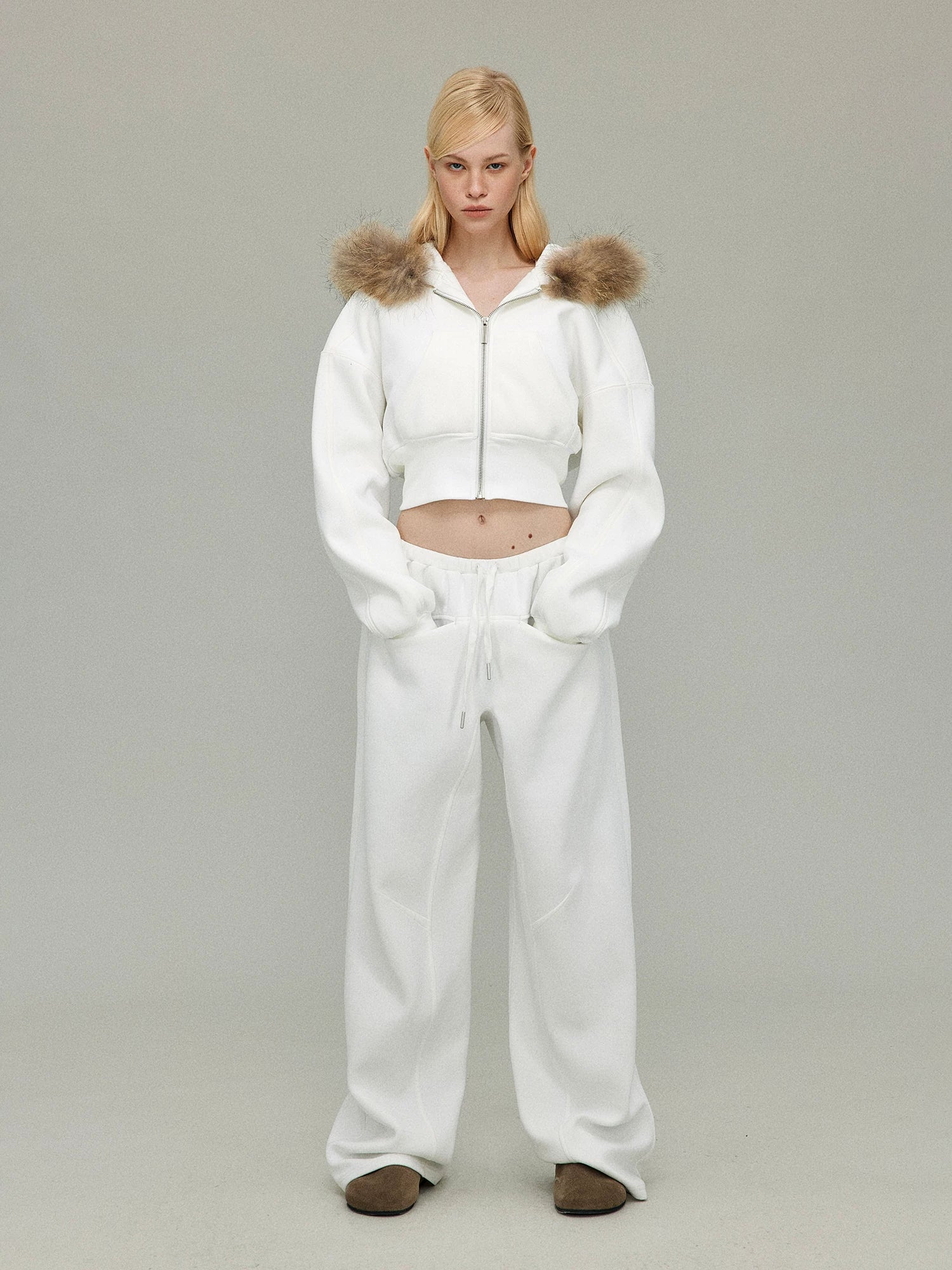 Detachable Fur Collar Hoodie Jacket