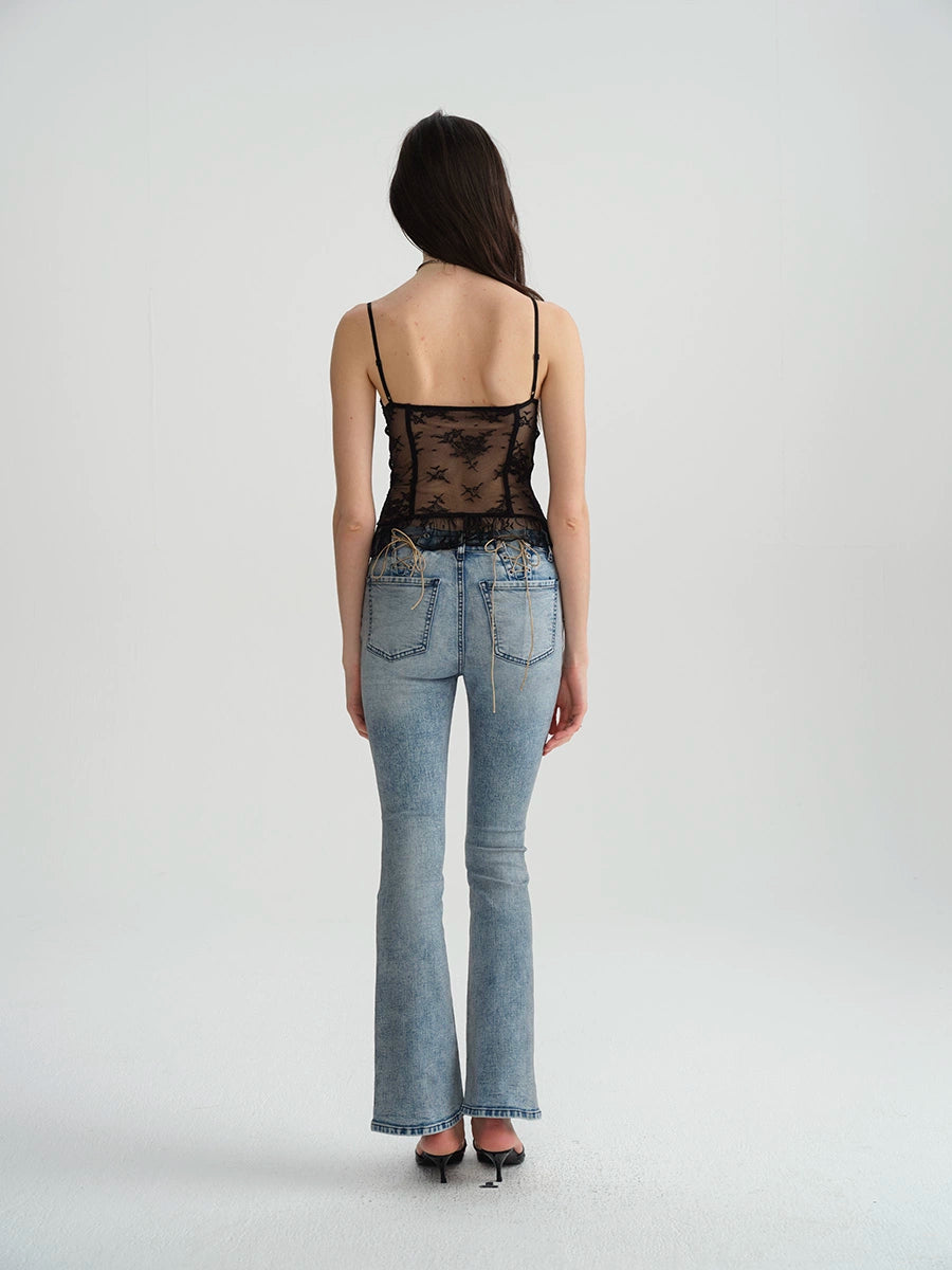 Dual-Tone Lace Trim Cami