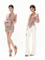 Ruffle V-Neck Blouse