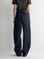 3D Wide-Leg Denim Pants