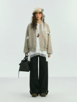 Bow Badge Baseball Jacket