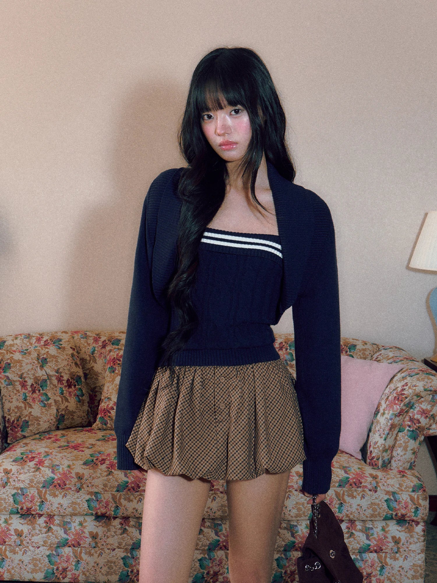 Navy Striped Knit Twinset