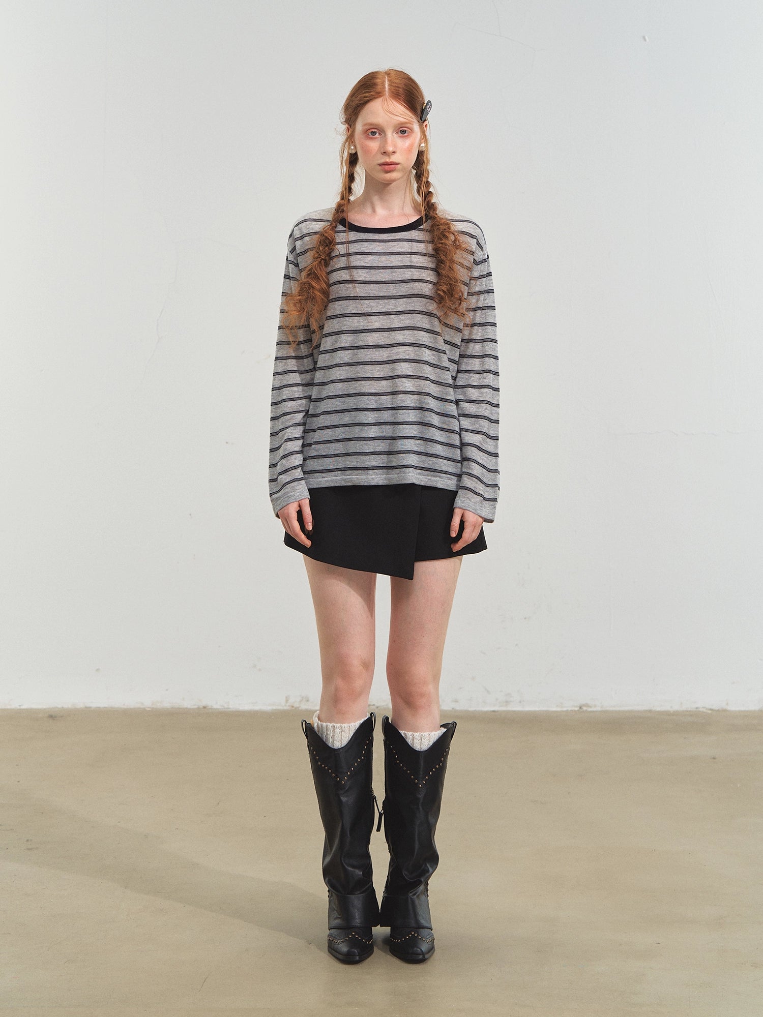 Vintage Striped Knit Blouse