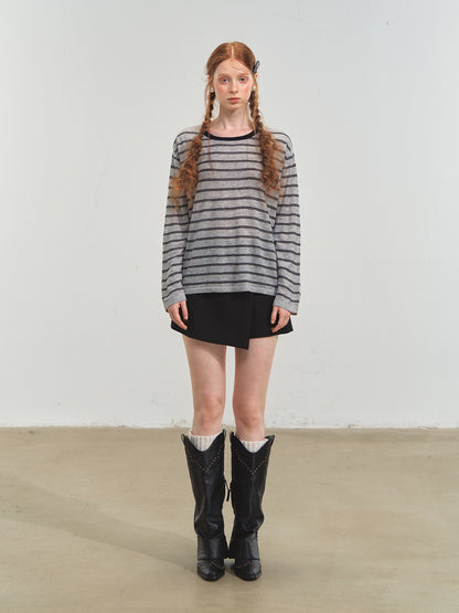 Vintage Striped Knit Blouse