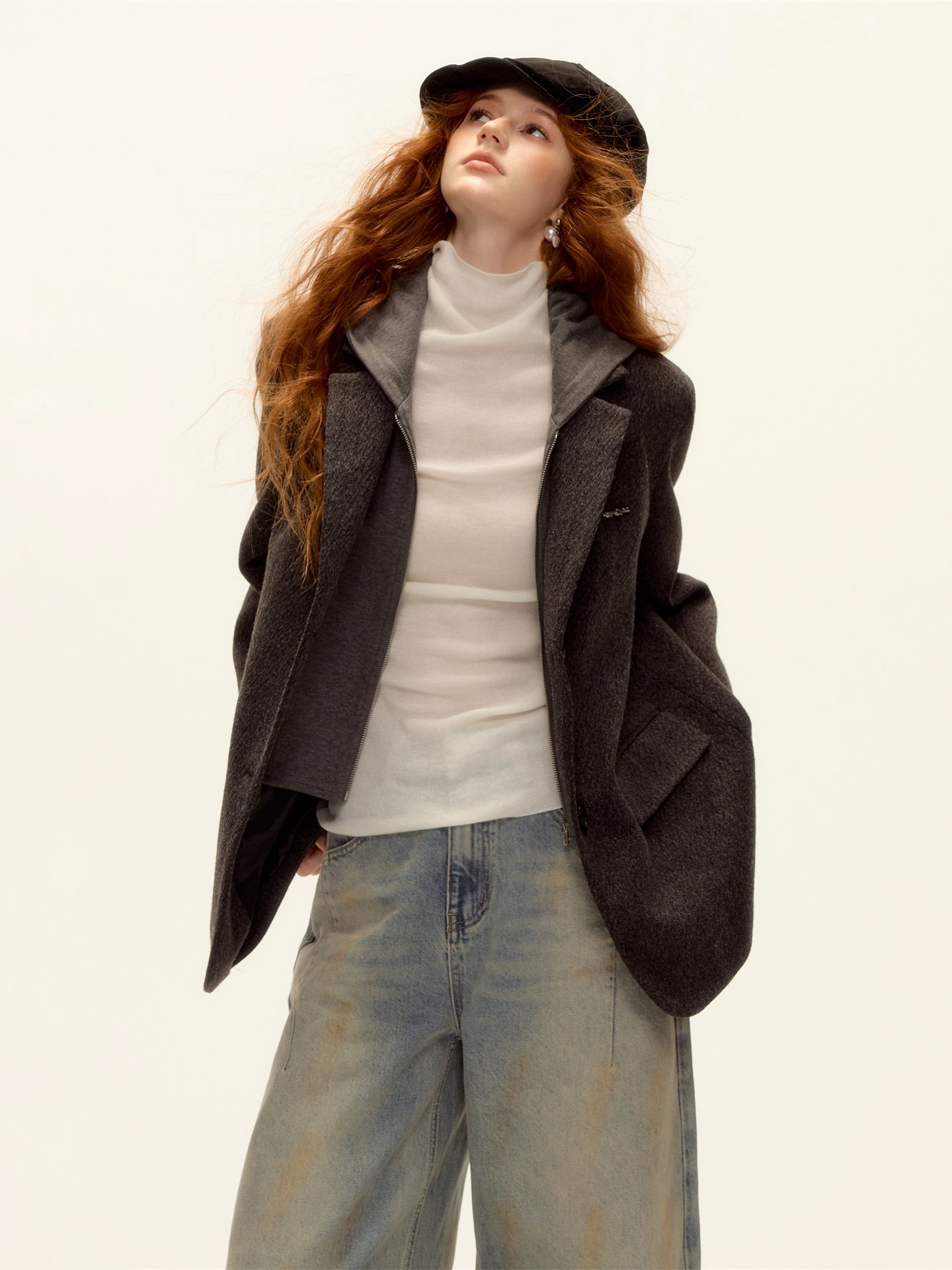 Wool-Blend Turtleneck Knit Top