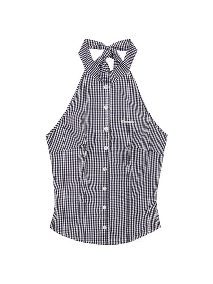 Vintage Plaid Halter Top