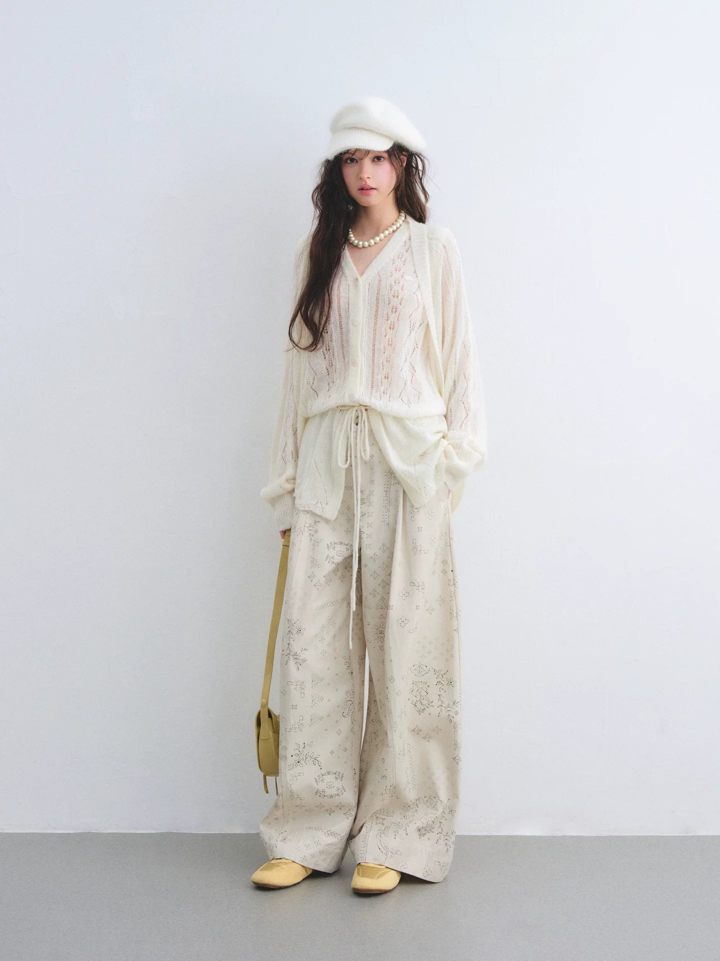 Mohair Knit Cardigan Vest Set