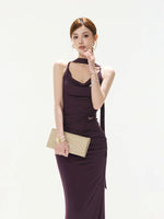 Ruched Cowl Maxi Dress
