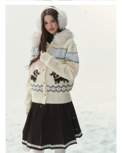 Vintage Fair Isle Dachshund Cardigan