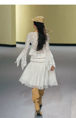 Sequin Lace Cardigan Skirt Set