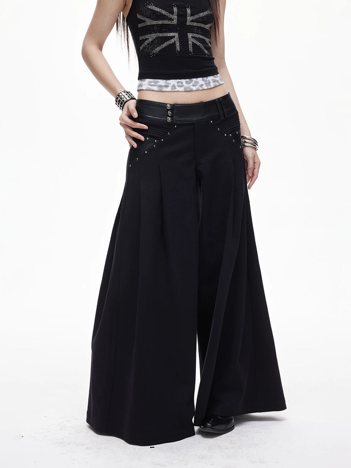 Studded Wide Leg Pants