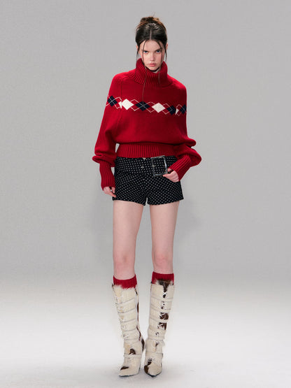 Argyle Wool Knit Sweater
