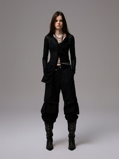 Mohair Slim Transparent Cardigan