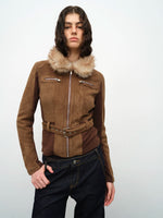 Brown Fur Collar Jacket
