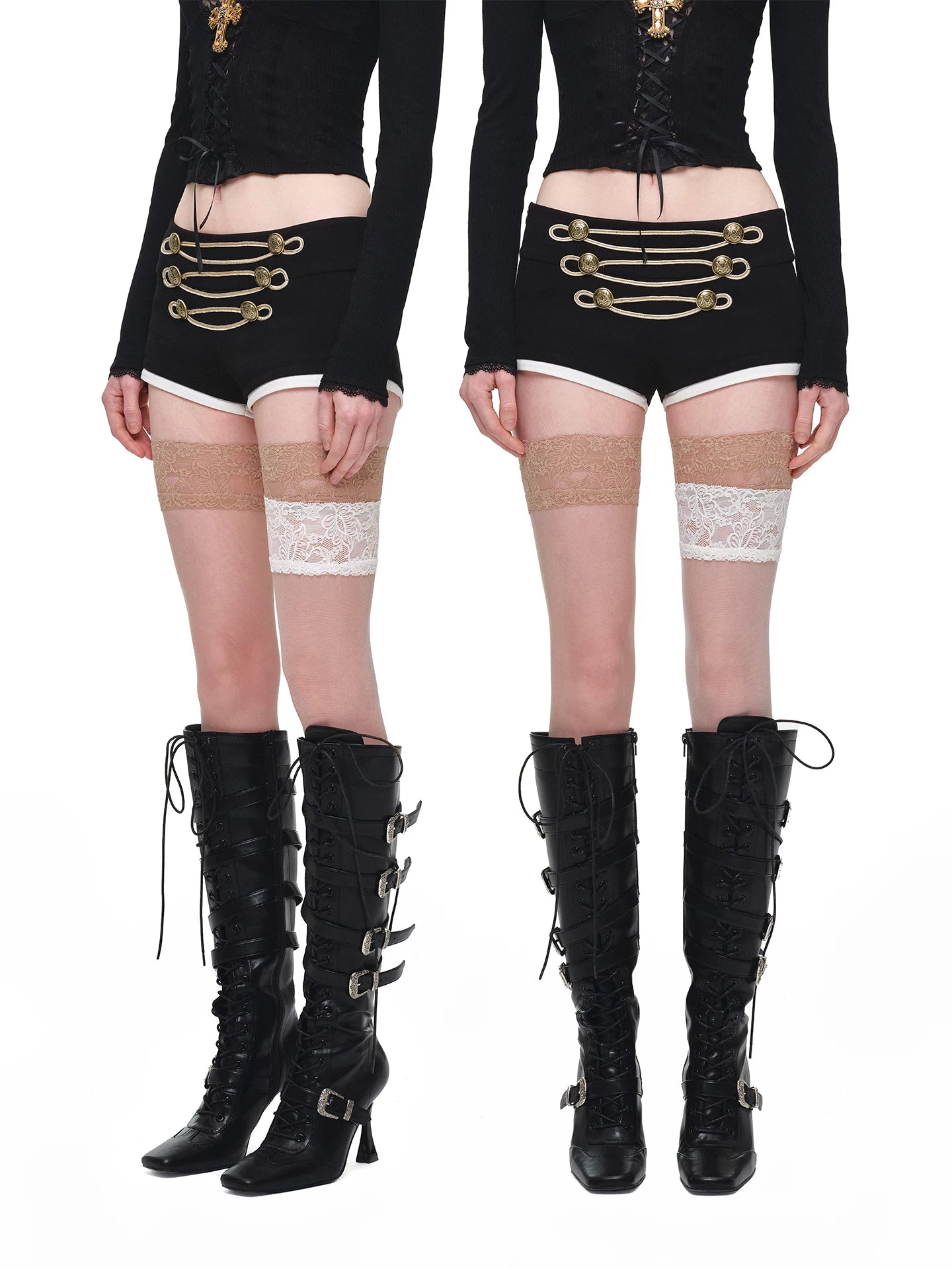 Buckled Knee-High Boots