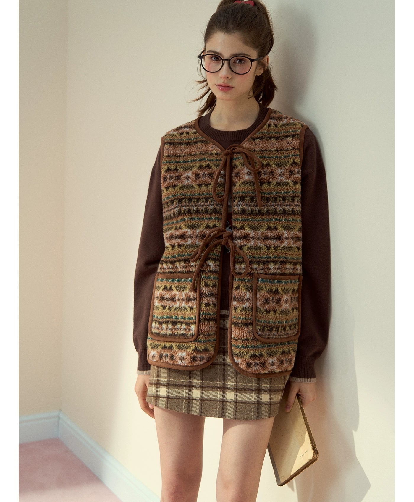 Reversible Fair Isle Faux Fur Vest