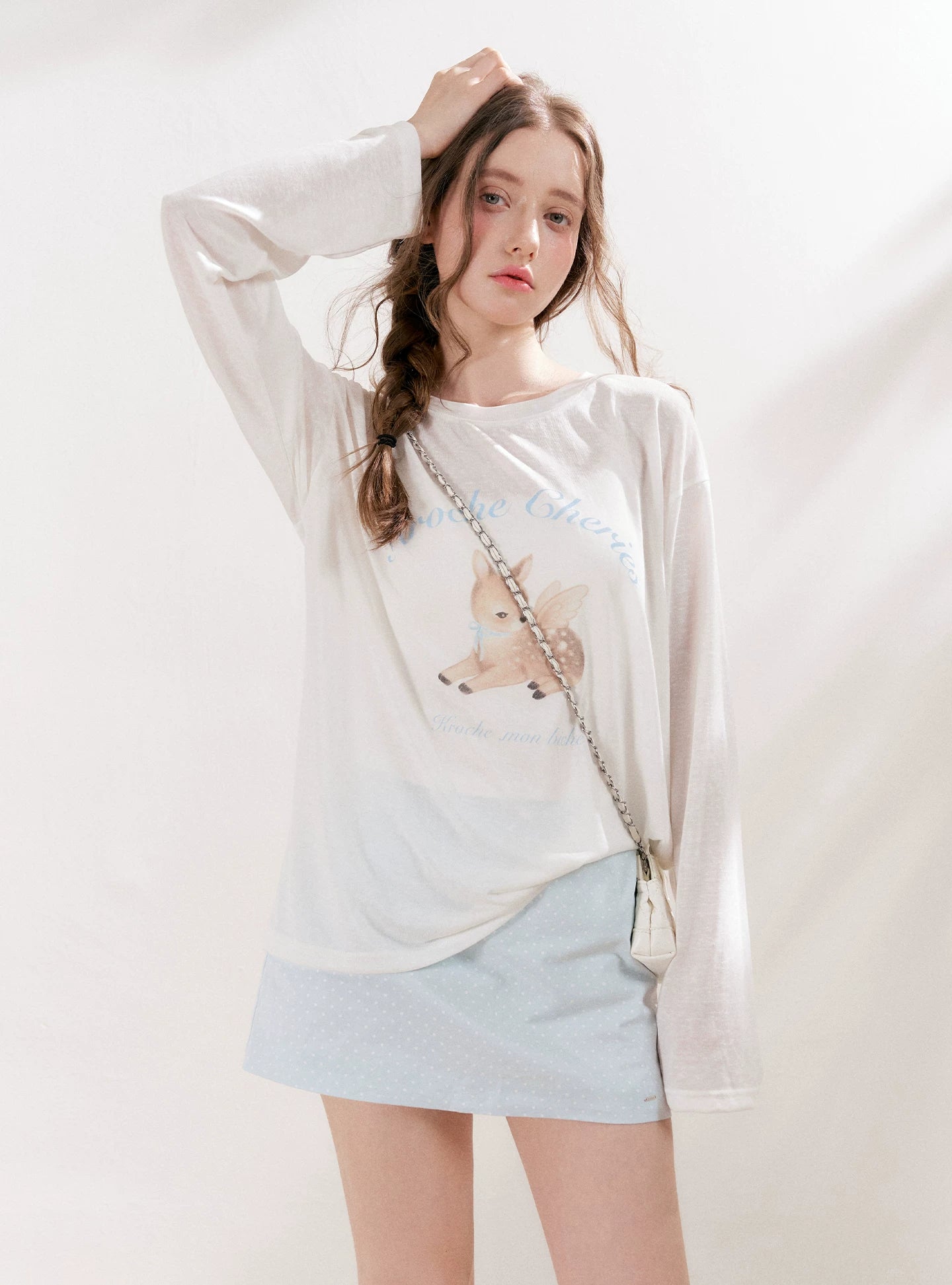 Deer Printed Top &amp; Skirt Set