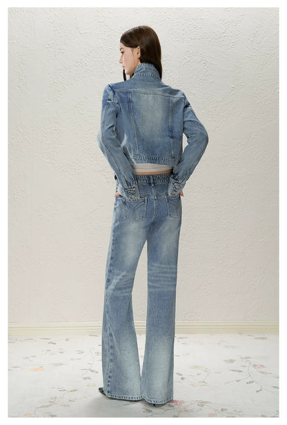 Lightning Whisker Washed Flare Jeans