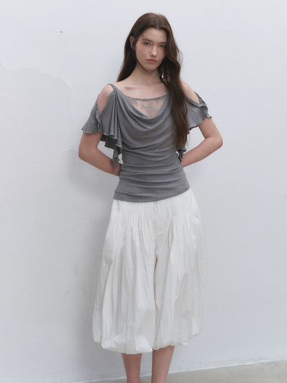 Layered Lace Cowl Top