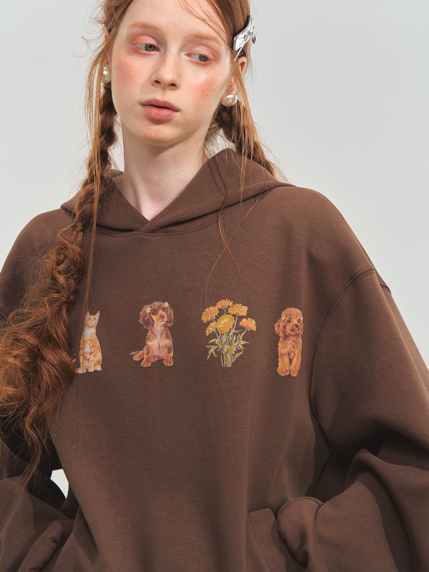 Gray &amp; Brown Pet Party Hoodie