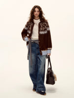 Fair Isle Wool Collar Cardigan