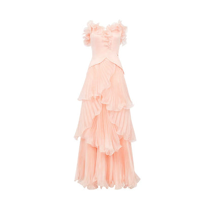 Venetian Pleated Maxi Dress