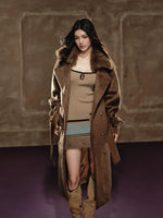Large Lapel Long Coat & Dress Set