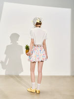 A-Line Bubble Pleated Short Skirt