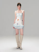 White Polka Dot Tie Dress