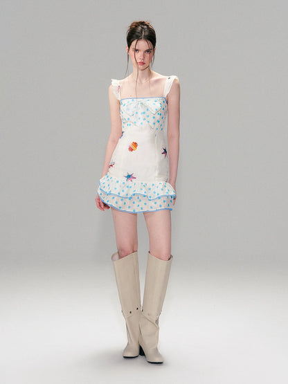White Polka Dot Tie Dress