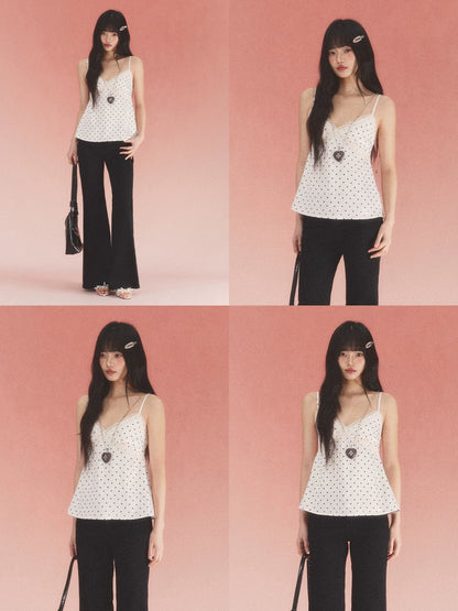 Polka Dot Lace Camisole