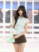 Embroidered Doll Collar Shirt