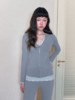 Fitted V-Neck Zip Hoodie