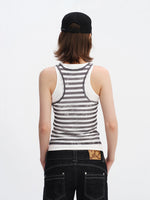 Striped Letter Print Tank
