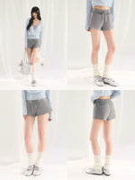 Gray Lace Tie Shorts