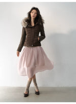 Fur-Trimmed Hooded Panelled Down Jacket