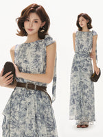 Forest Print Chiffon Dress
