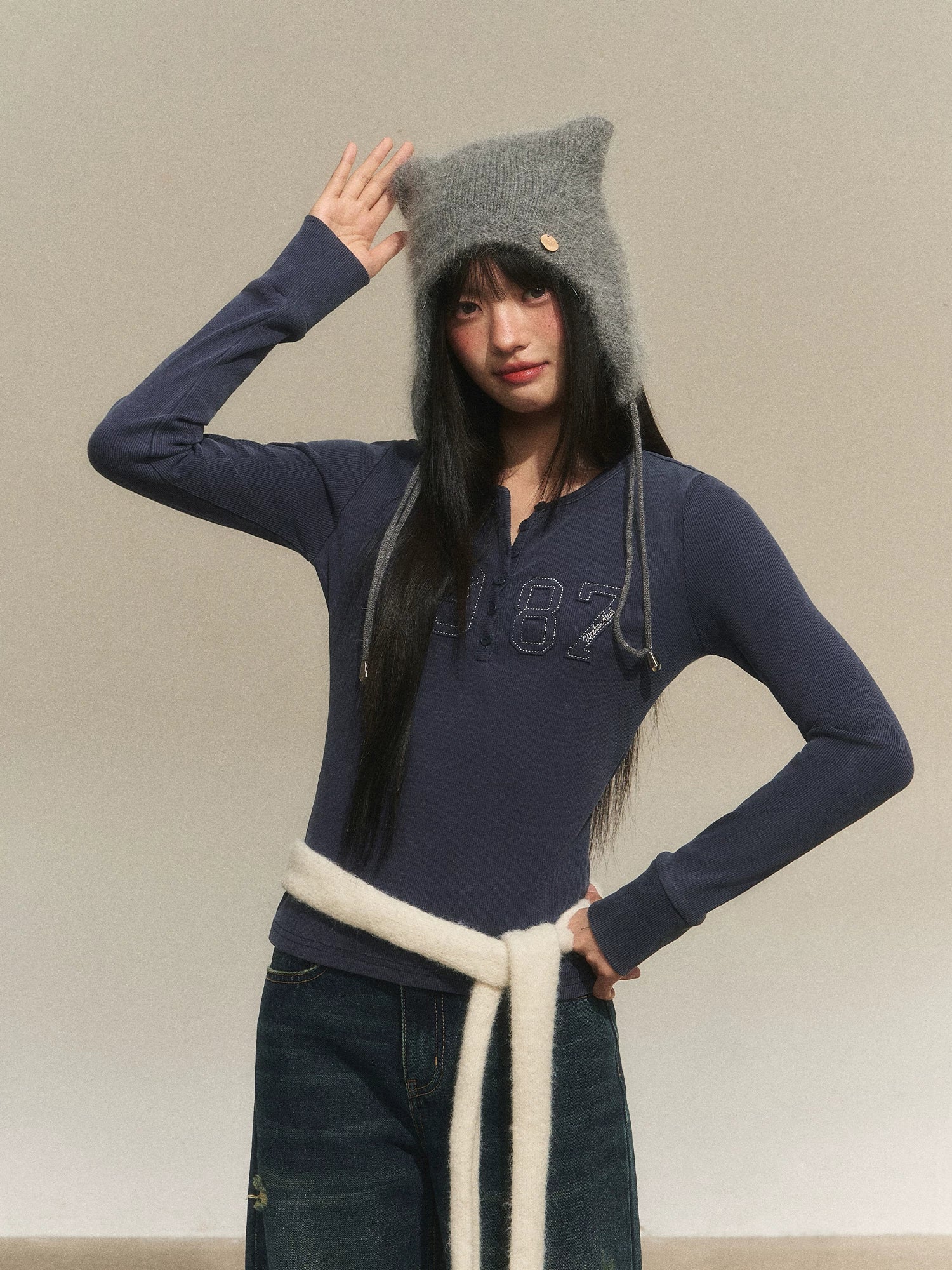 Vintage Henley Longsleeve Tee