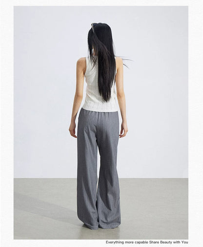 Striped Wide-Leg Pants