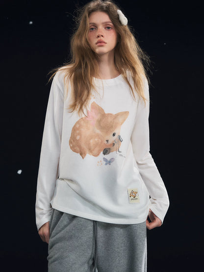Off-White Deer Print Long-Sleeve T-shirt